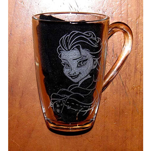 Mug La reine des neiges gravure blanc sur verre transparent personnalisable variant 0 
