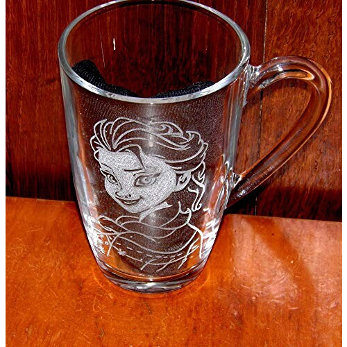 Mug La reine des neiges gravure blanc sur verre transparent personnalisable variant 1 