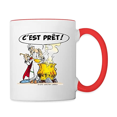 Mug Obélix, Panoramix, Potion magique - Astérix - blanc/rouge