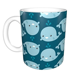 Mug Baleine cartoon whales background céramique