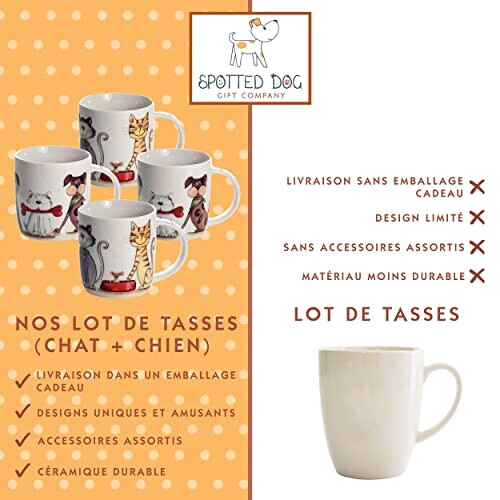 Mug Chien x chat x céramique porcelaine 365 ml variant 4 