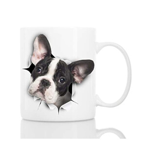 Mug Bouledogue - Chien - blanc céramique 3D 330 ml