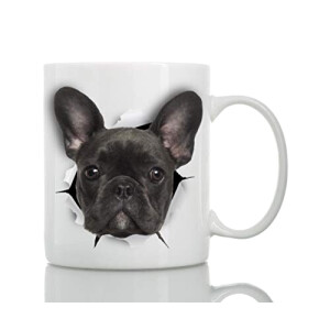 Mug Bouledogue - Chien - blanc céramique 3D 440 ml