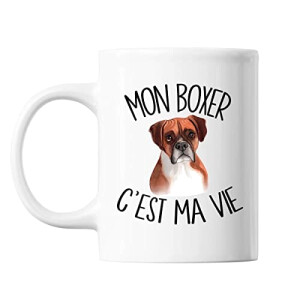 Mug Boxer - Chien - noir céramique