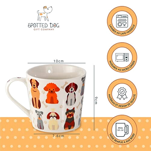 Mug Beagle, Berger Allemand, Boxer, Caniche, Husky, Labrador, Pointer, Shih Tzu - Chien - multicolore céramique porcelaine 426 ml variant 1 