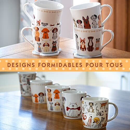 Mug Beagle, Berger Allemand, Boxer, Caniche, Husky, Labrador, Pointer, Shih Tzu - Chien - multicolore céramique porcelaine 426 ml variant 5 