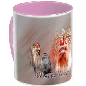 Mug Yorkshire - Chien - rose personnalisé