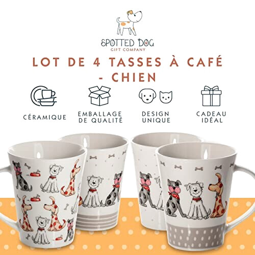 Mug Chien blanc céramique porcelaine 370 ml variant 0 