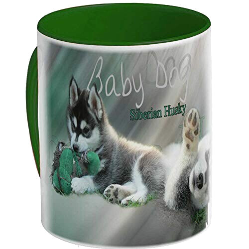 Mug Husky - Chien - vert-forêt personnalisé