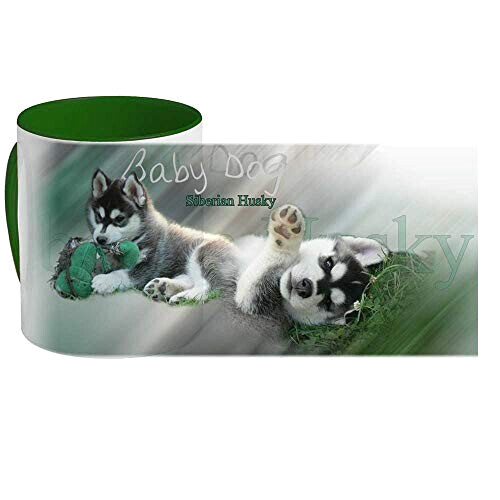 Mug Husky - Chien - vert-forêt personnalisé variant 1 