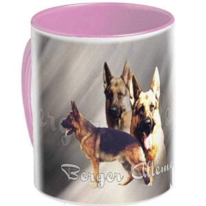 Mug Berger Allemand - Chien - rose personnalisé