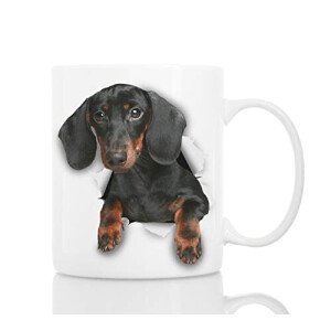 Mug Teckel - Chien - blanc céramique 3D 330 ml