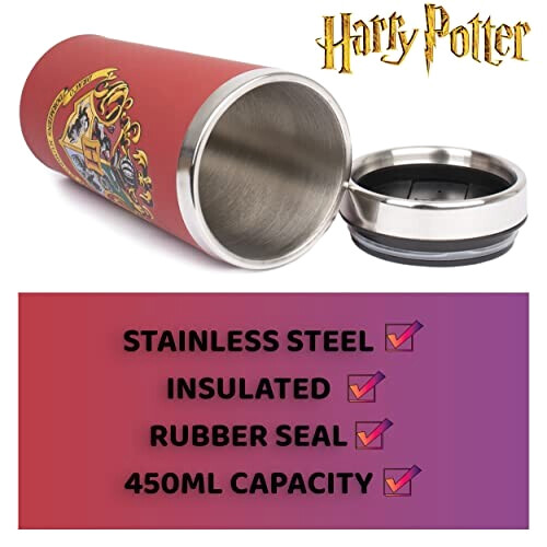 Mug Hermione Granger, Ron weasley, Gryffondor, Poudlard - Harry Potter - rouge isotherme magique 450 ml variant 3 
