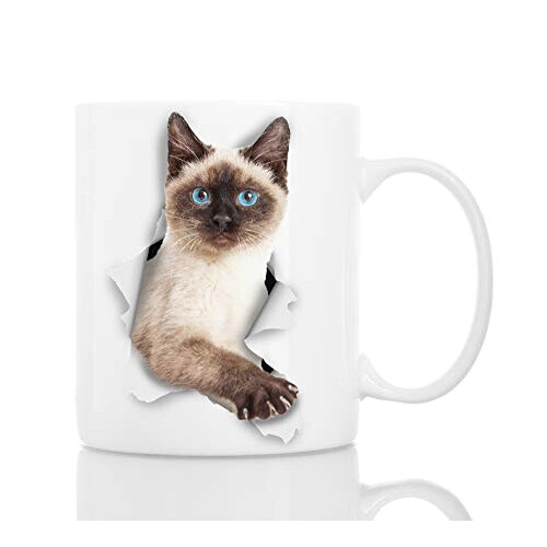 Mug Chat blanc céramique 3D 330 ml