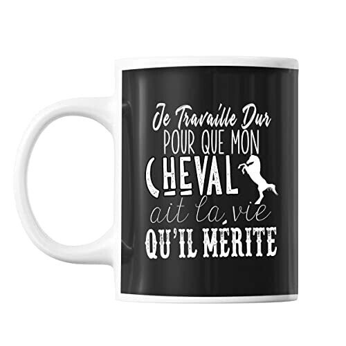 Mug Cheval noir céramique