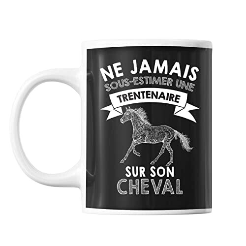 Mug Cheval noir céramique variant 0 