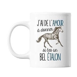 Mug Cheval blanc céramique