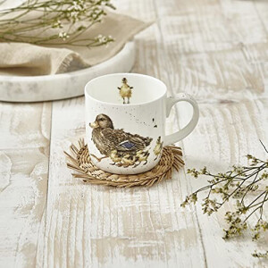 Mug Canard blanc porcelaine coffret cadeau