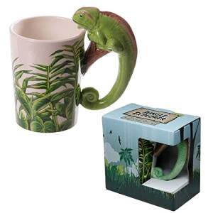 Mug Caméléon vert/blanc céramique