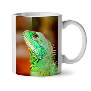 Mug Caméléon blanc céramique