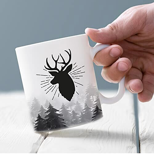 Mug Cerf céramique personnalisé 25 cl variant 1 