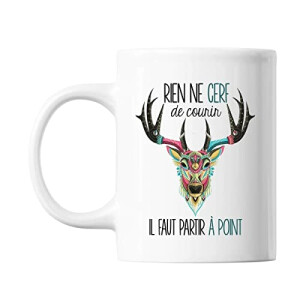 Mug Cerf blanc céramique