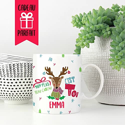 Mug Cerf du noël céramique personnalisé variant 0 