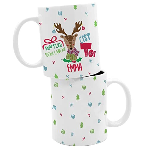 Mug Cerf du noël céramique personnalisé variant 1 