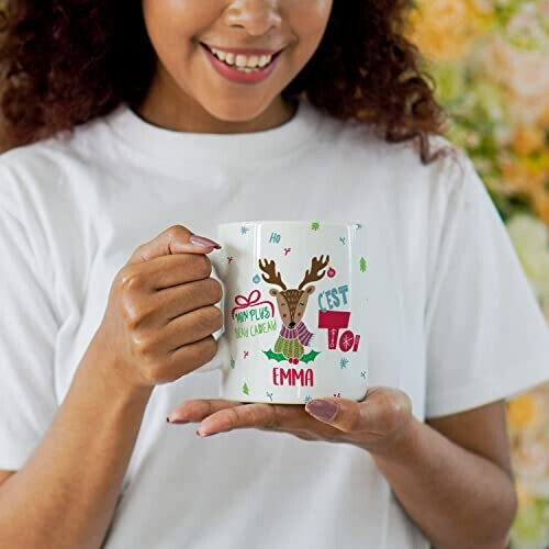 Mug Cerf du noël céramique personnalisé variant 2 