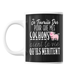 Mug Cochon noir céramique