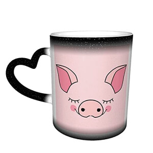 Mug Cochon rose céramique magique