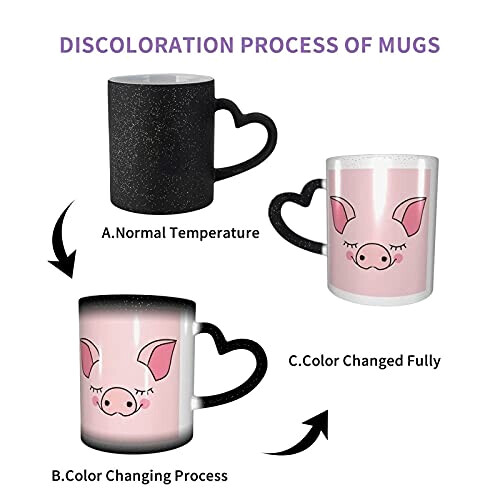 Mug Cochon rose céramique magique variant 1 