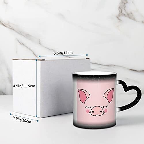 Mug Cochon rose céramique magique variant 2 