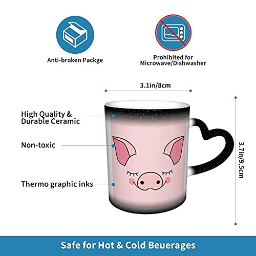 Mug Cochon rose céramique magique variant 5 