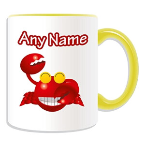 Mug Crabe rouge,jaune céramique
