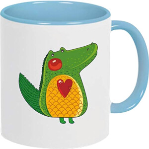 Mug Crocodile bleu air céramique relief 375 ml