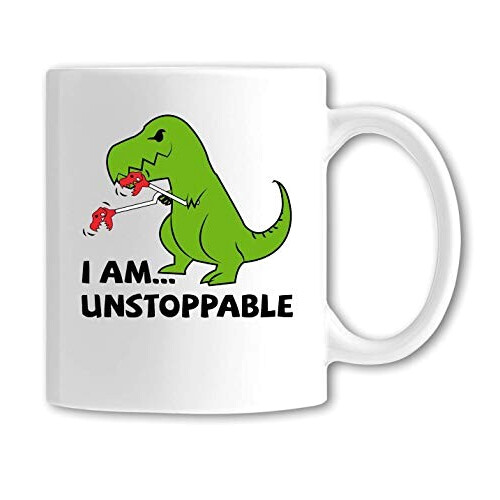 Mug T-rex - Dinosaure - blanc céramique 330 ml