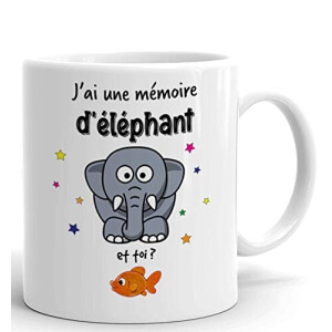 Mug Éléphant rouge céramique personnalisé 320 ml