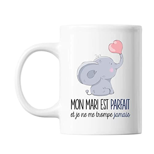 Mug Éléphant blanc céramique