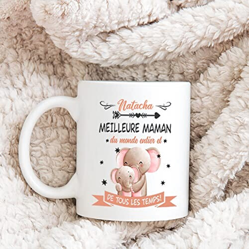 Mug Éléphant rose céramique personnalisé 325 ml variant 3 