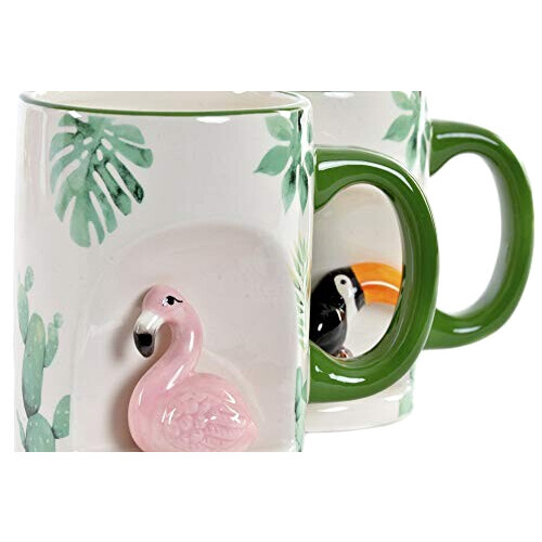 Mug Flamant rose rose céramique 3D relief variant 0 