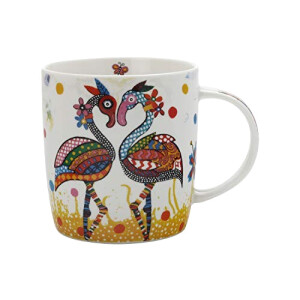 Mug Flamant rose rose couleuré porcelaine 370 ml