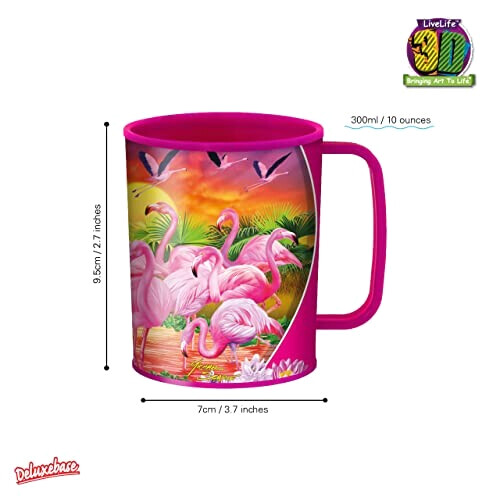Mug Flamant rose air plastique 3D 300 ml variant 2 