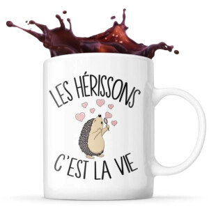 Mug Hérisson noir céramique