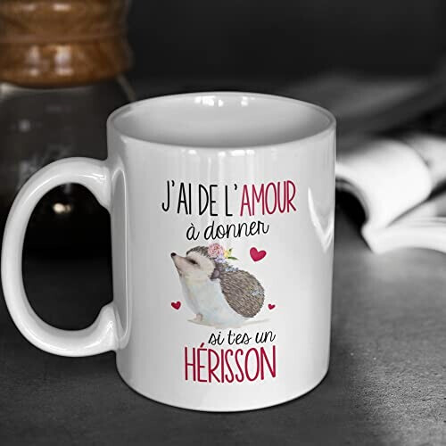 Mug Hérisson blanc céramique variant 1 