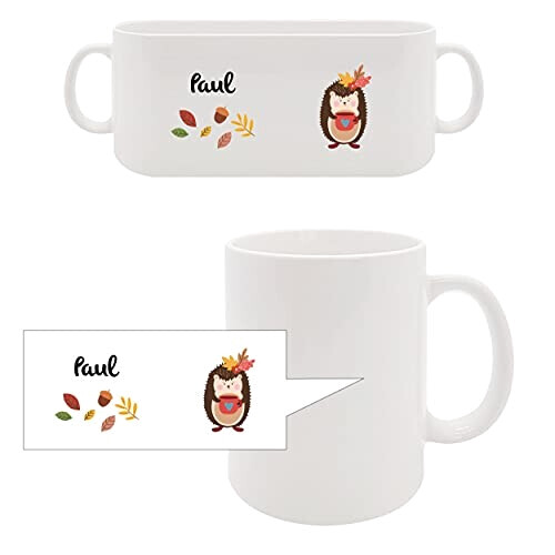 Mug Hérisson blanc céramique personnalisé 330 ml variant 0 
