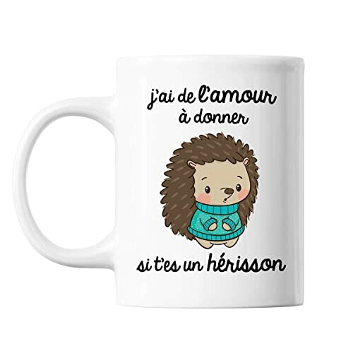 Mug Hérisson blanc céramique