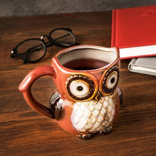 Mug Hibou rouge céramique porcelaine 340 ml variant 0 