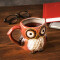 Mug Hibou rouge céramique porcelaine 340 ml - miniature variant 1