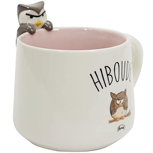 Mug Hibou gris,blanc céramique 3D variant 0 